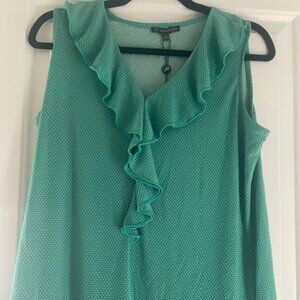 Sleeveless Light Green Ruffle Blouse